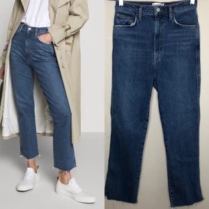 AGOLDE Pinch Waist High Rise Jean in Subdued Cut Off Hem